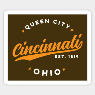 Vintage Cincinnati Ohio Queen City Black Text Sticker